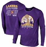 Men's Los Angeles Lakers Purple 2020 NBA Finals Champions Tri Blend Long Sleeve T-Shirt,baseball caps,new era cap wholesale,wholesale hats